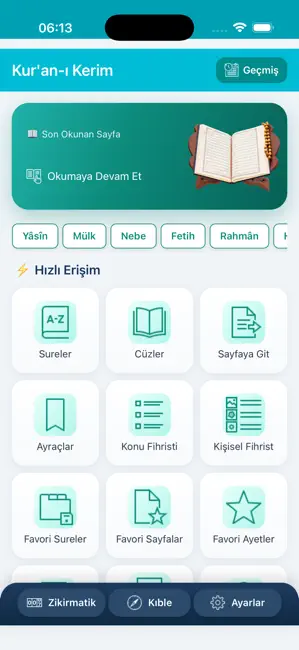 Kur'an-ı Kerim Pro — ana ekran
